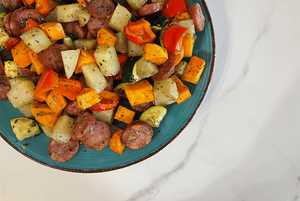 Sausage and vegetable bake