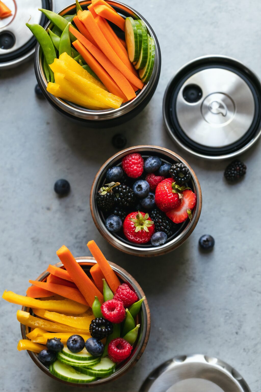 Fresh cut fruits and vegetables