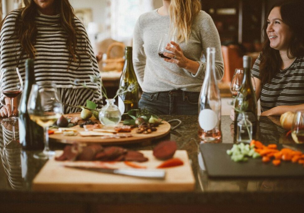 women preparing meal together